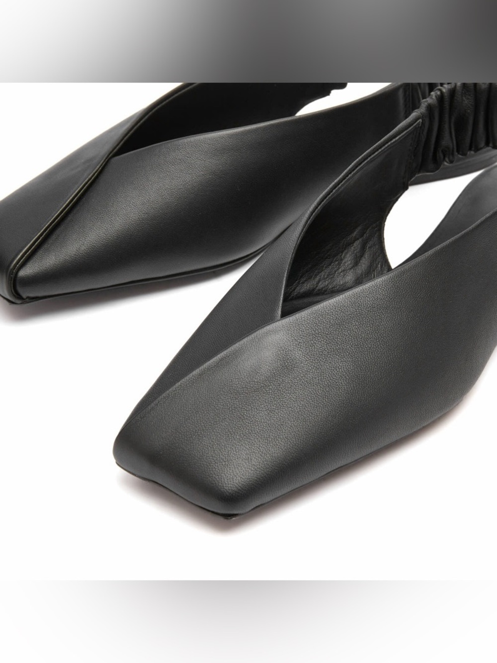 NIB ST. AGNI Women's Leather Envelope Sling Back Flats in Black - Size (EU): 39